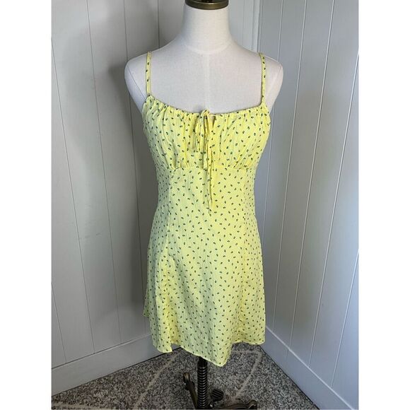 Cider Womens Size Medium Sundress Yellow Blue Side Zip Adjustable Straps NWT - Picture 1 of 11